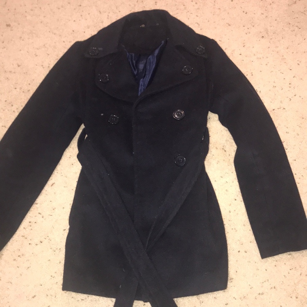 Blue trench coat